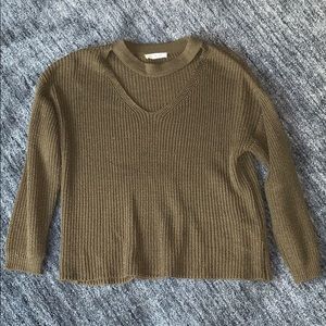 Green Cutout Sweater